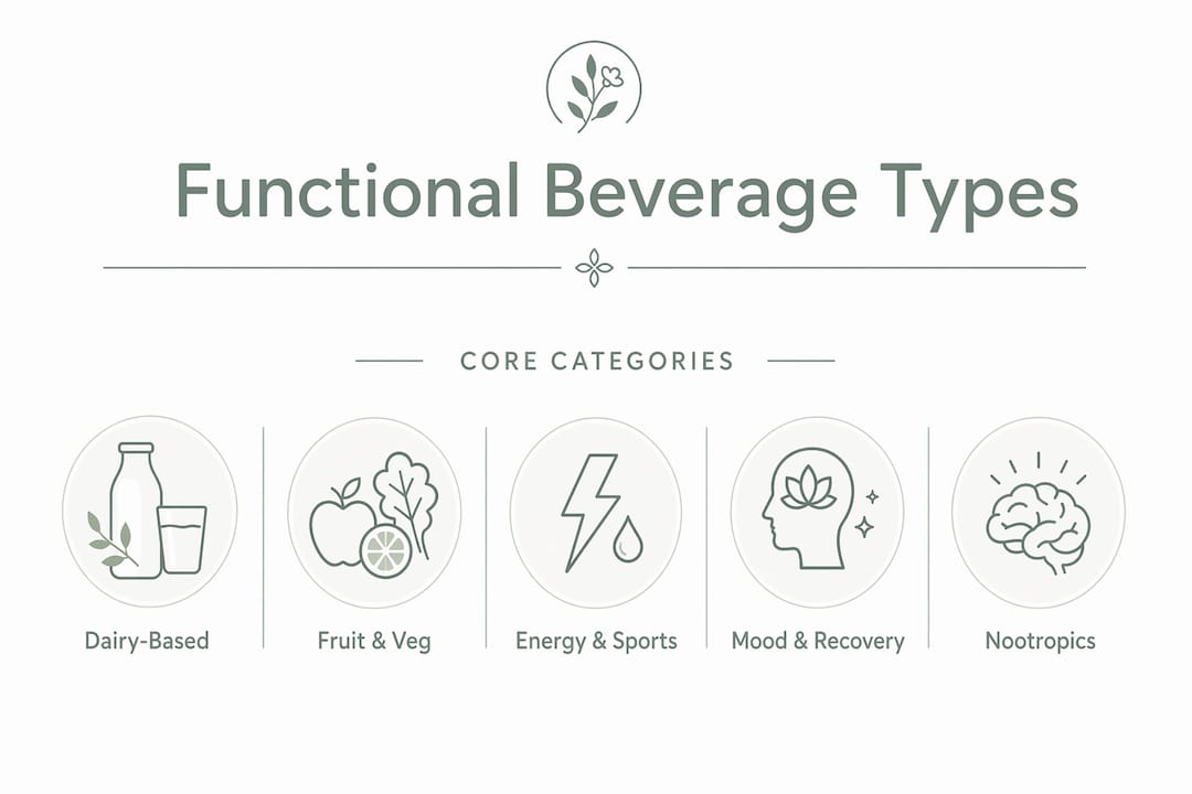 Infographic showing hierarchy of functional beverage types