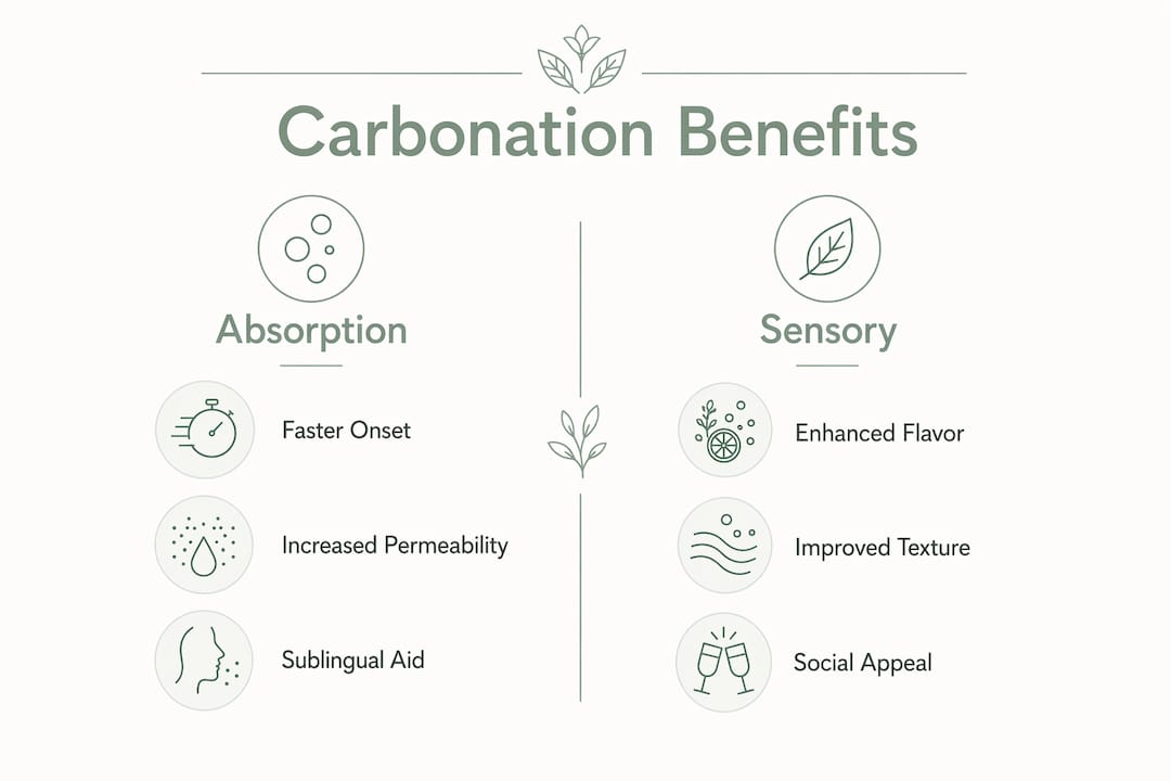 Infographic illustrating carbonation benefits for THC drinks