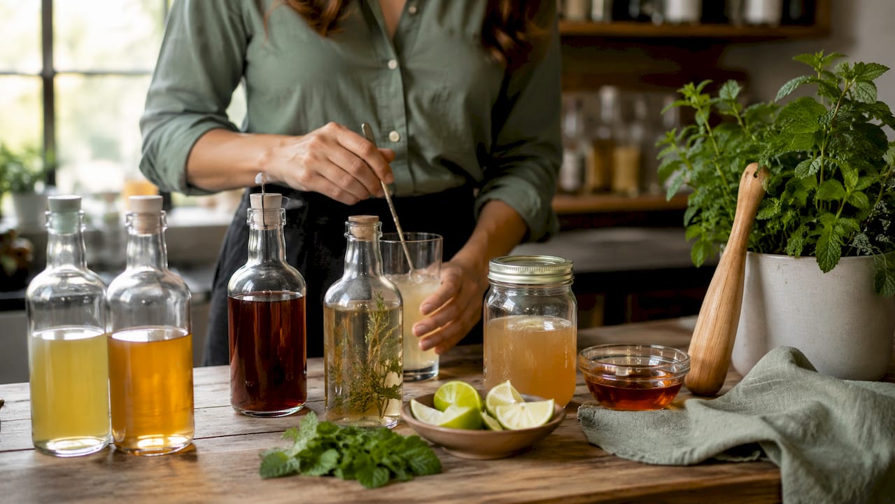 Botanical and shrub ingredients for mocktails