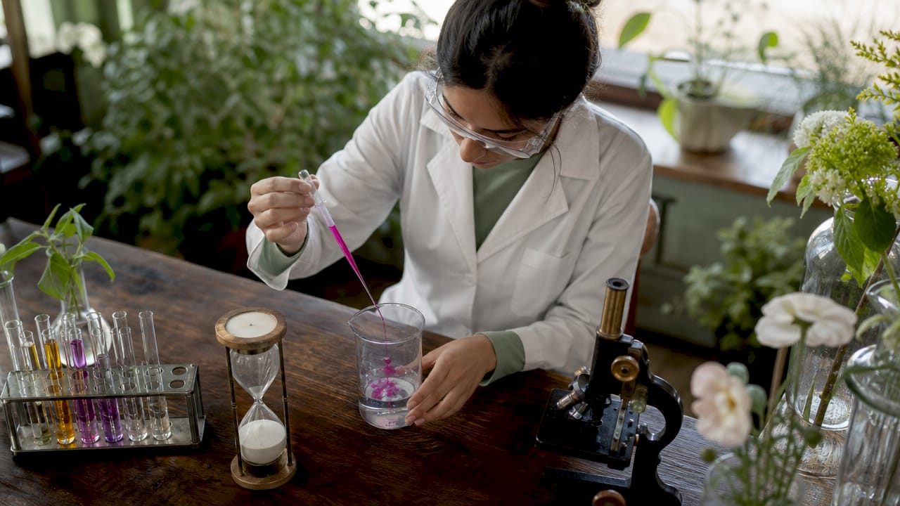 Scientist applying nanoemulsion technology