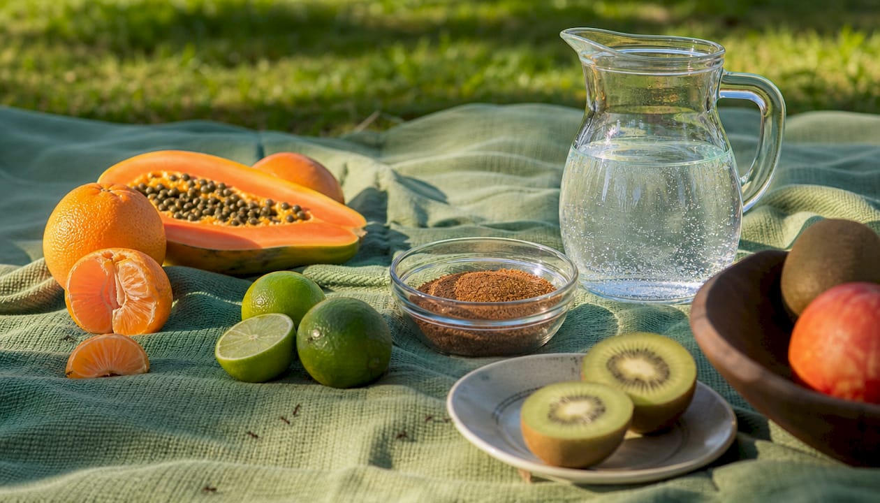 Fresh ingredients for THC seltzer flavors