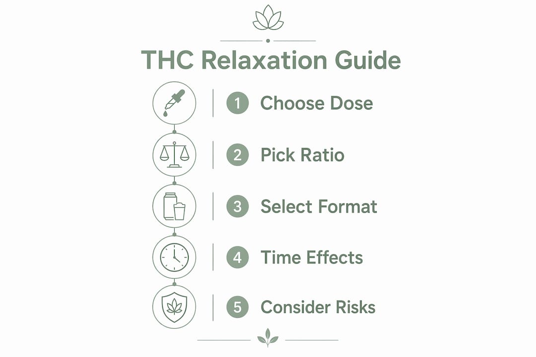 Infographic showing steps for THC relaxation guide
