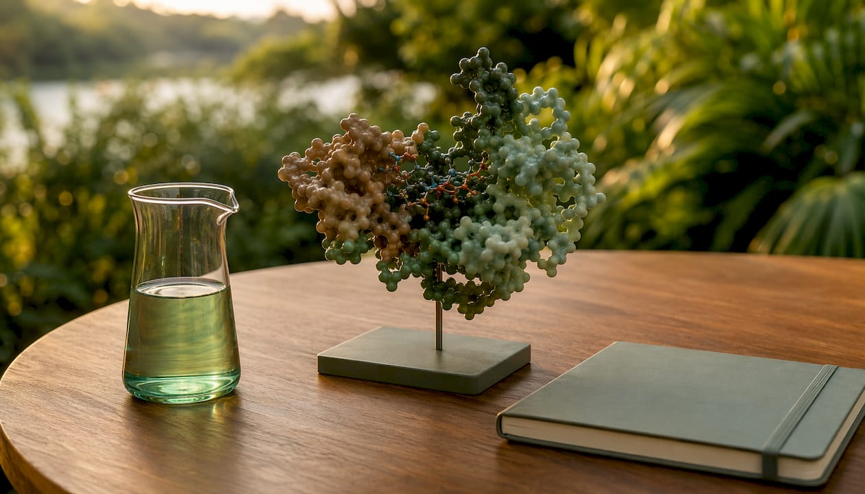 Laboratory props illustrating THC metabolism concept