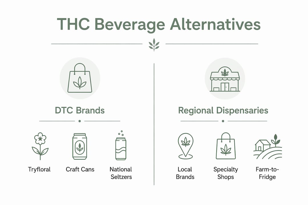 Infographic comparing THC beverage delivery options