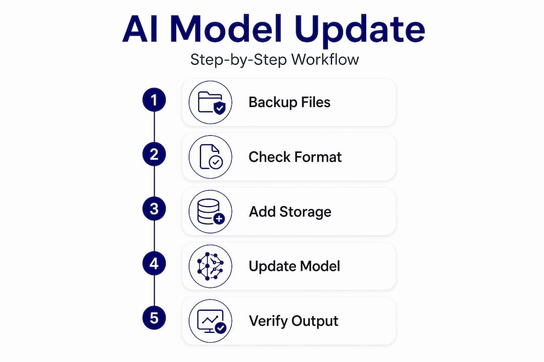 Flowchart for updating local AI models