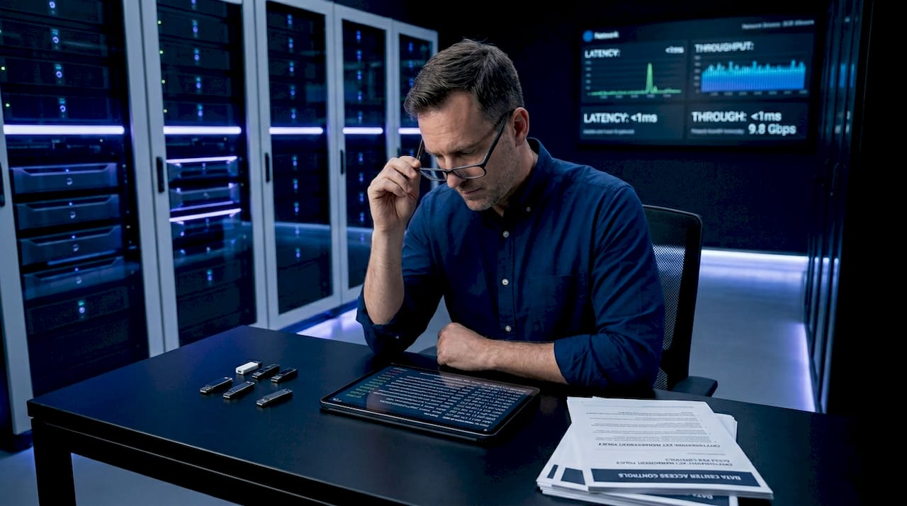 IT specialist reviewing cryptographic audit logs