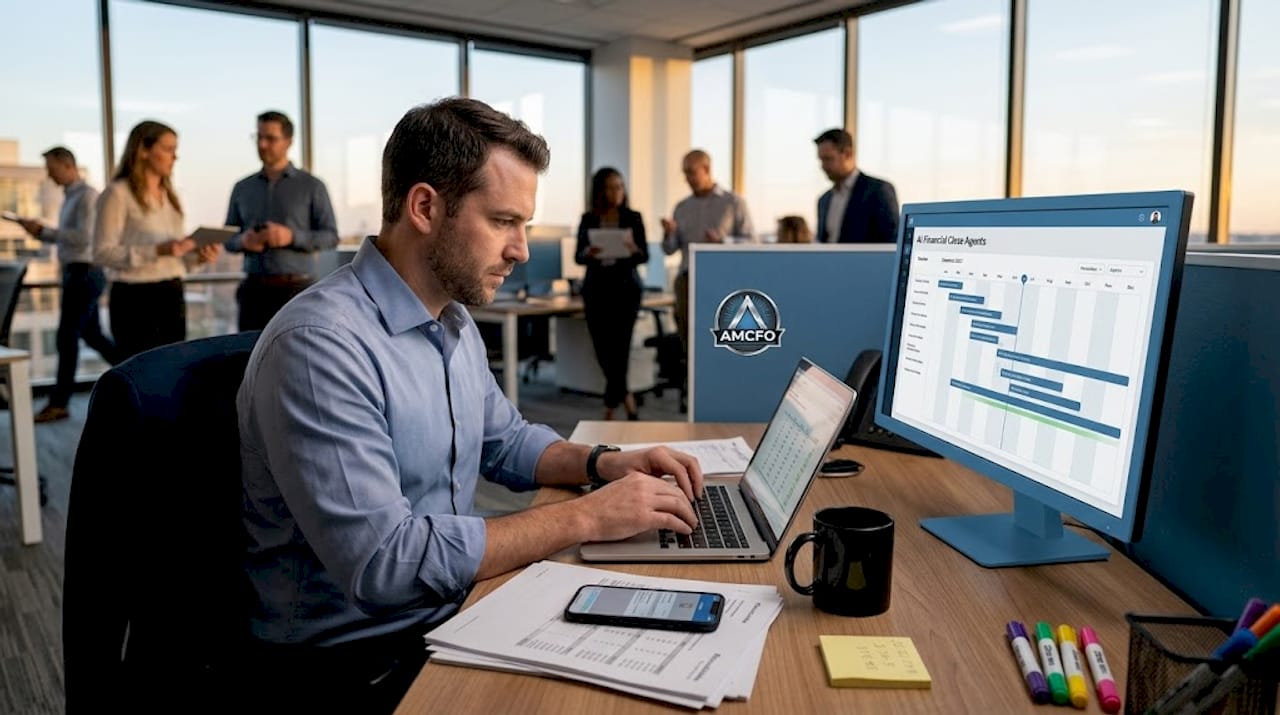 Accountant using AI for financial close