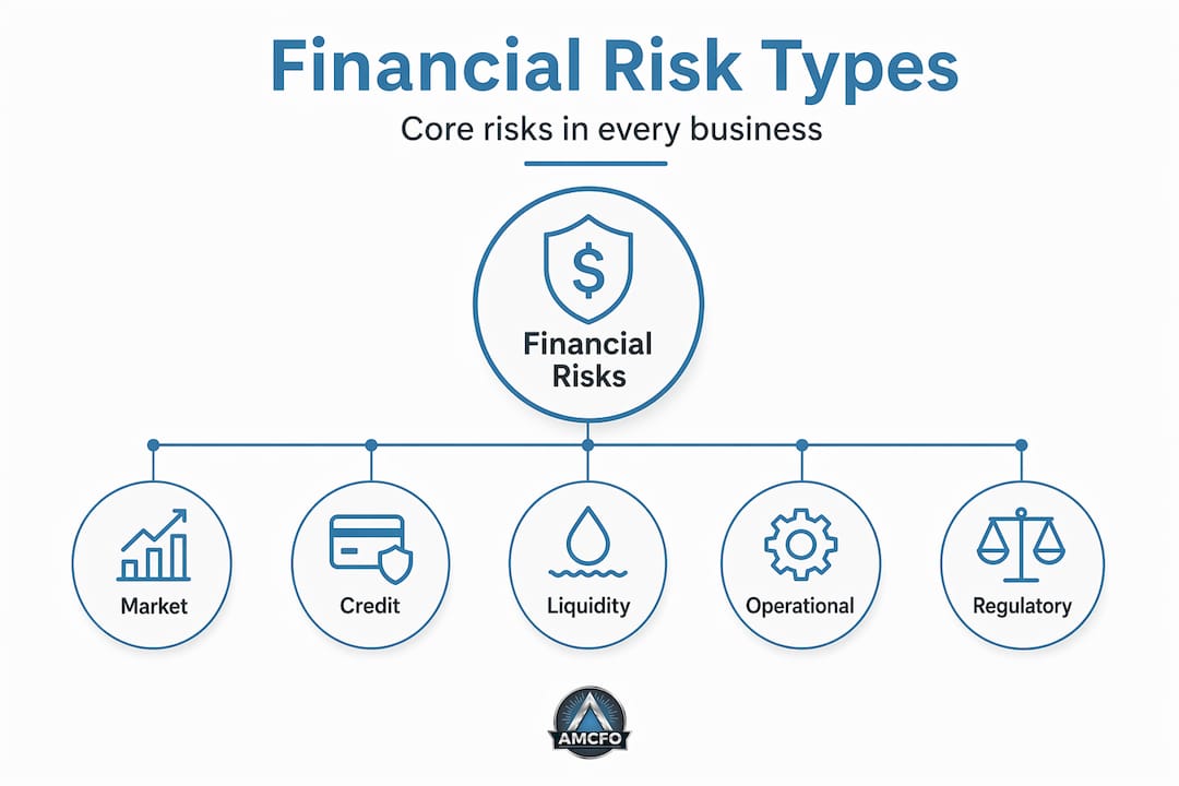 Hierarchy infographic of financial risk types