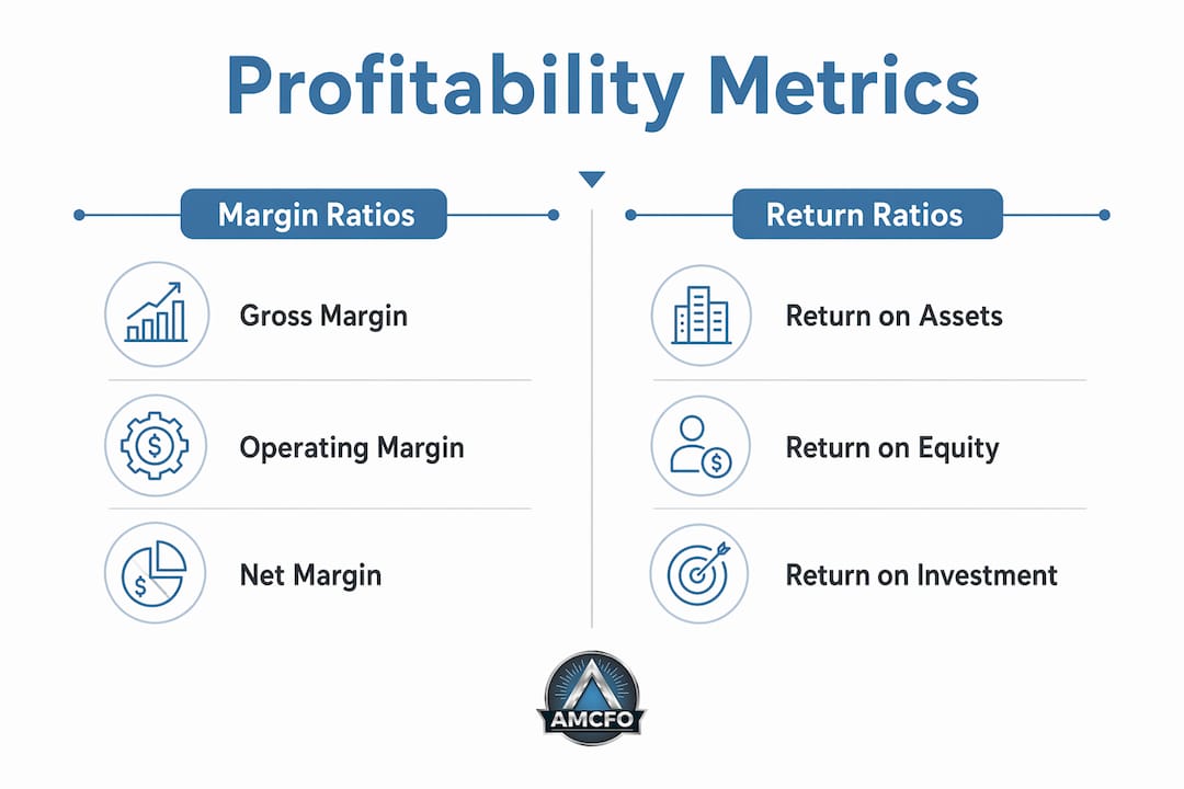 Infographic comparing margin ratios and return ratios