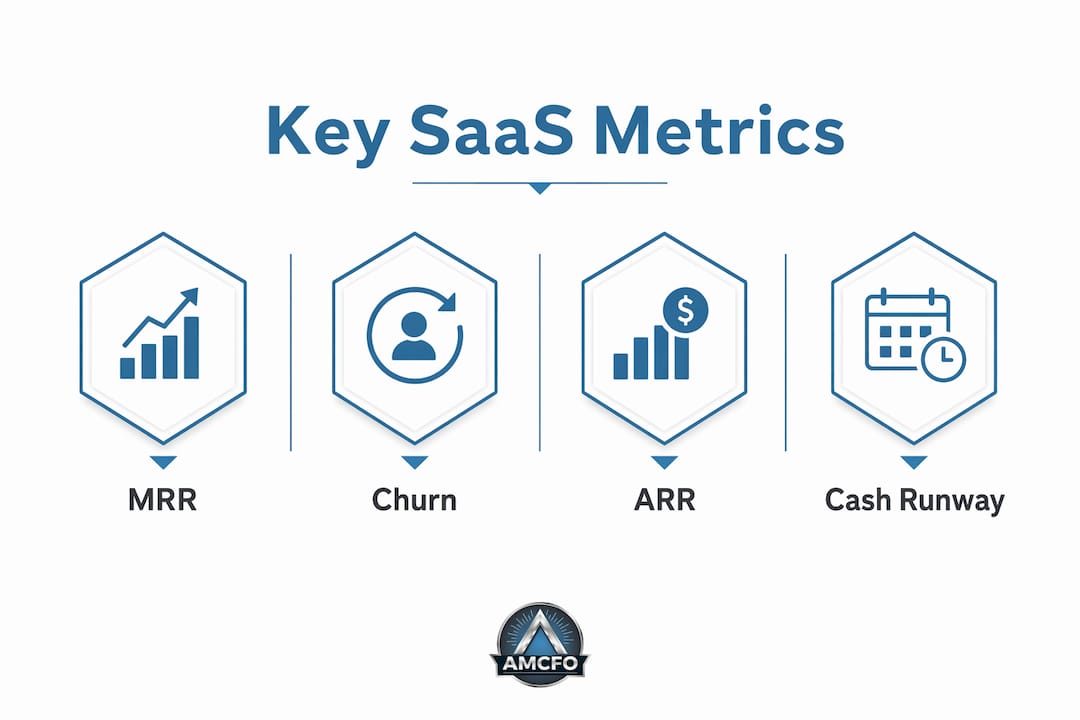 Infographic showing key SaaS financial metrics