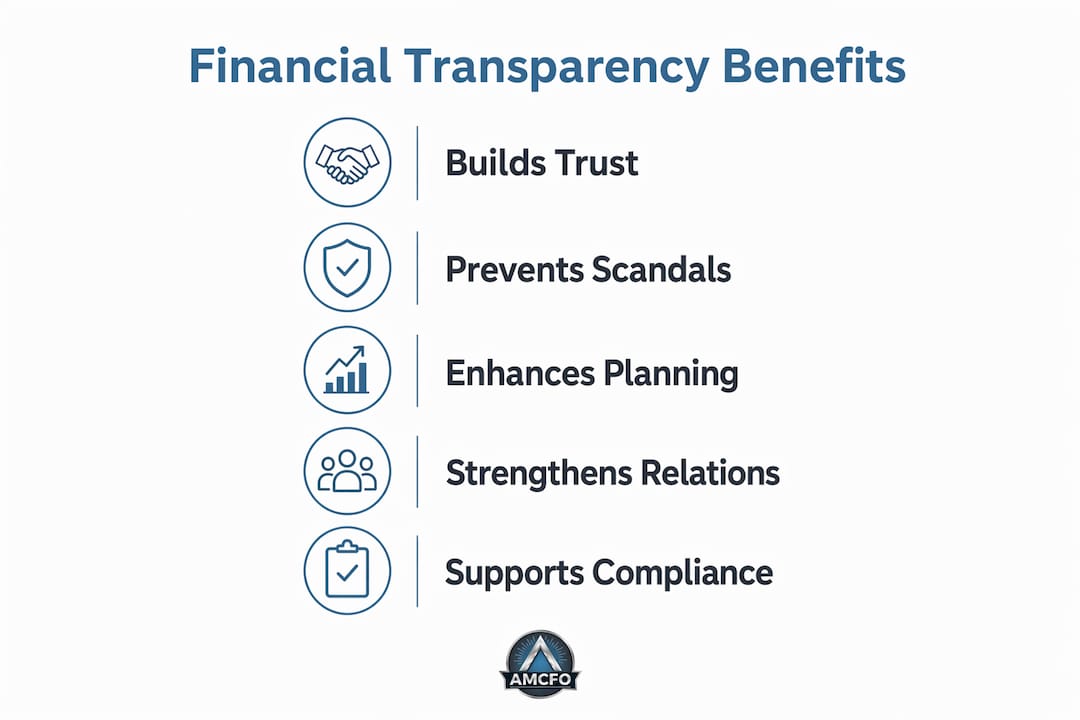 Infographic outlining benefits of financial transparency