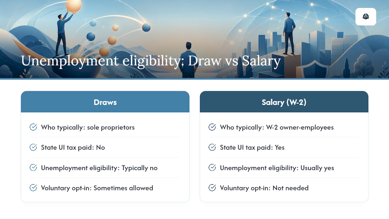 Unemployment benefits eligibility comparison diagram