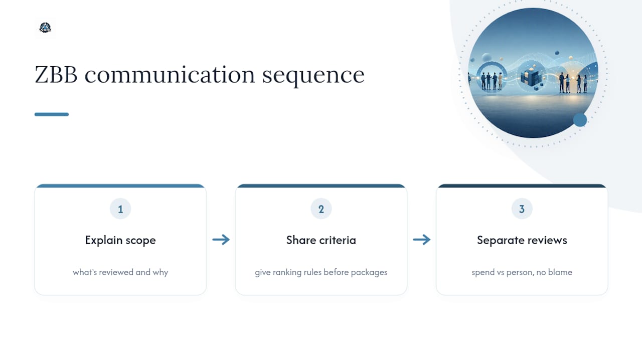 Three-stage ZBB manager communication sequence