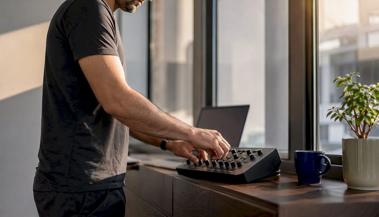Hands adjusting SEO optimization device
