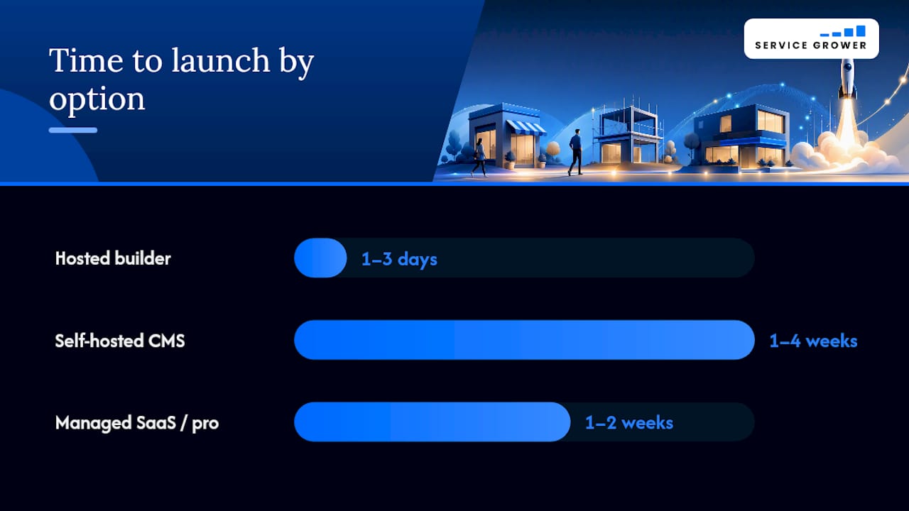 Comparison chart of website platform options