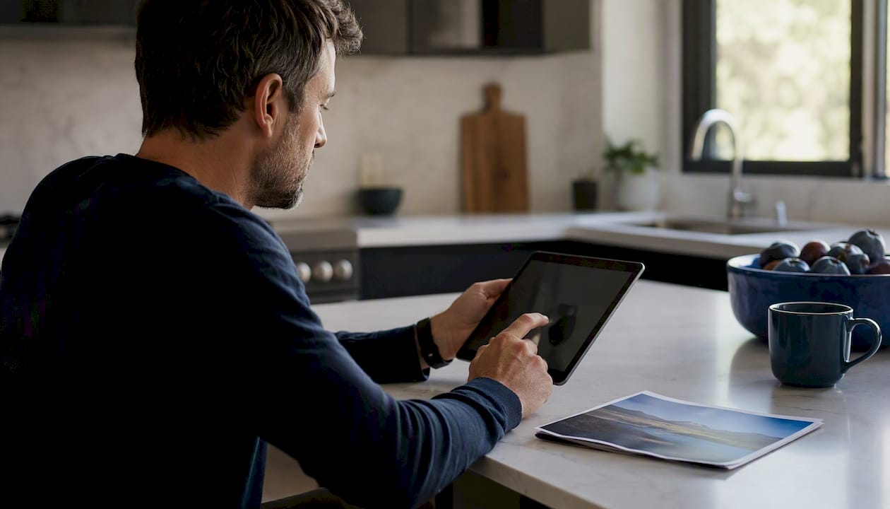 Business owner managing Google Business Profile manually