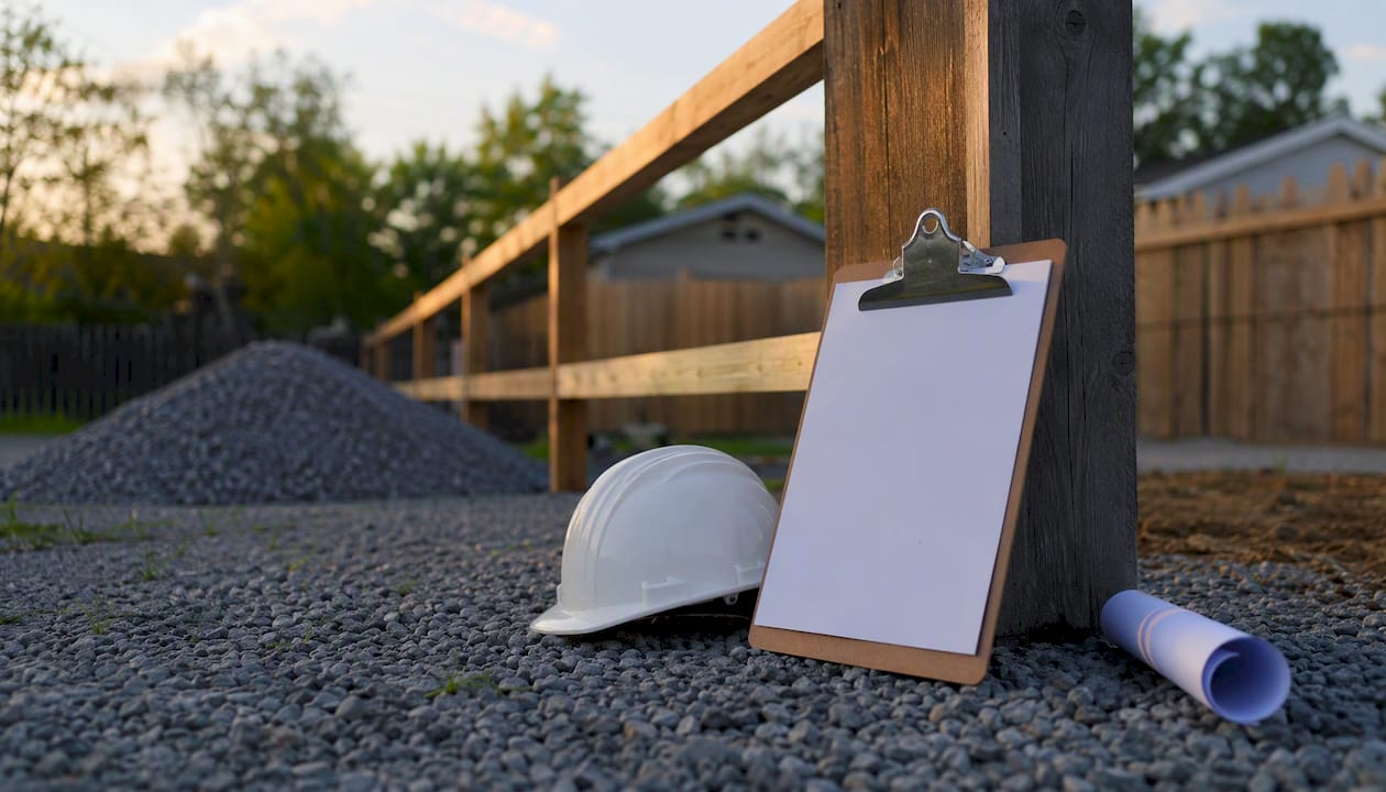 Clipboard with permit near fence site