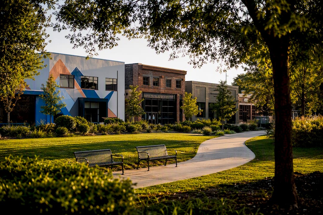 Exteriors of different local gyms in neighborhood