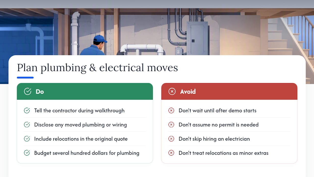 Removing Or Relocating Existing Plumbing And Electrical Lines — overview diagram