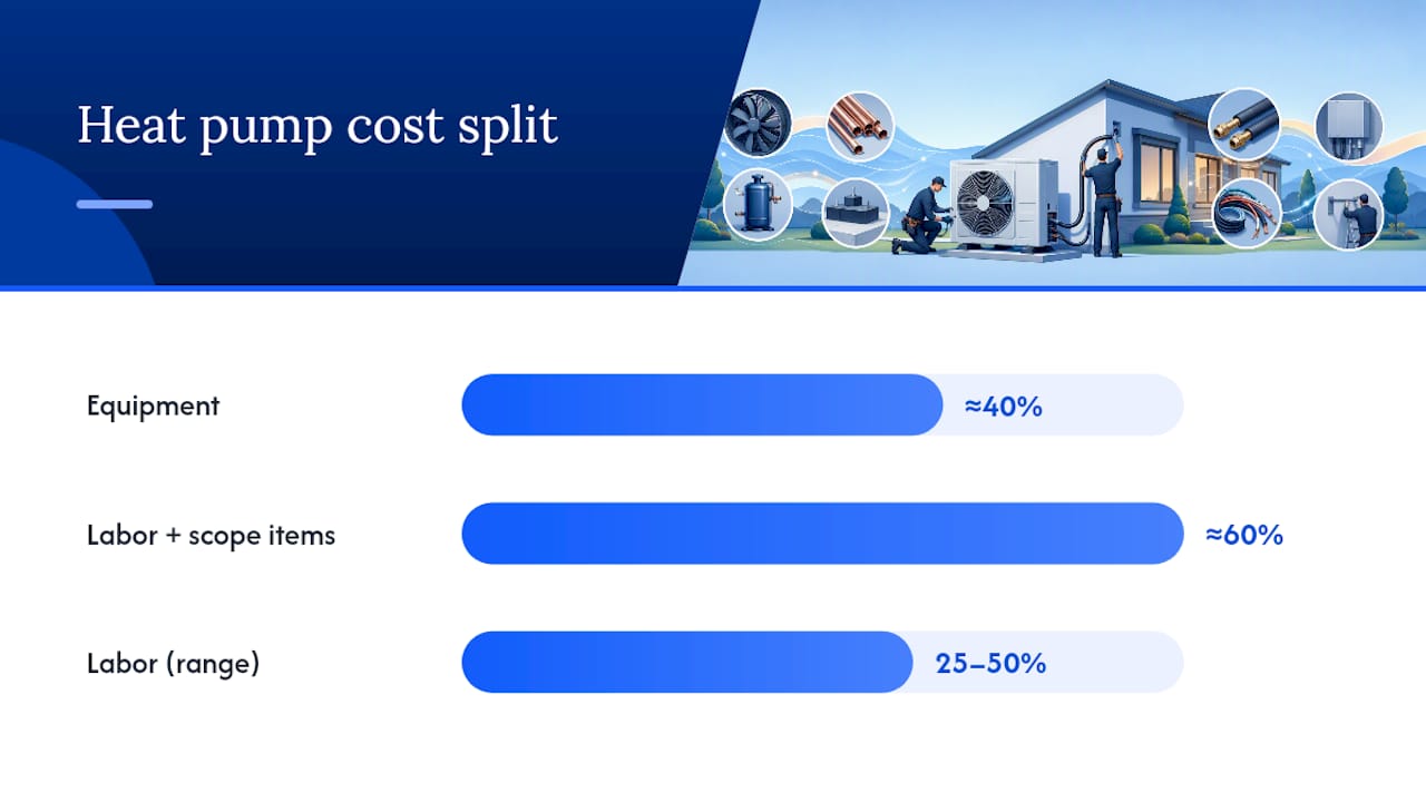 Heat pump installation cost percentages