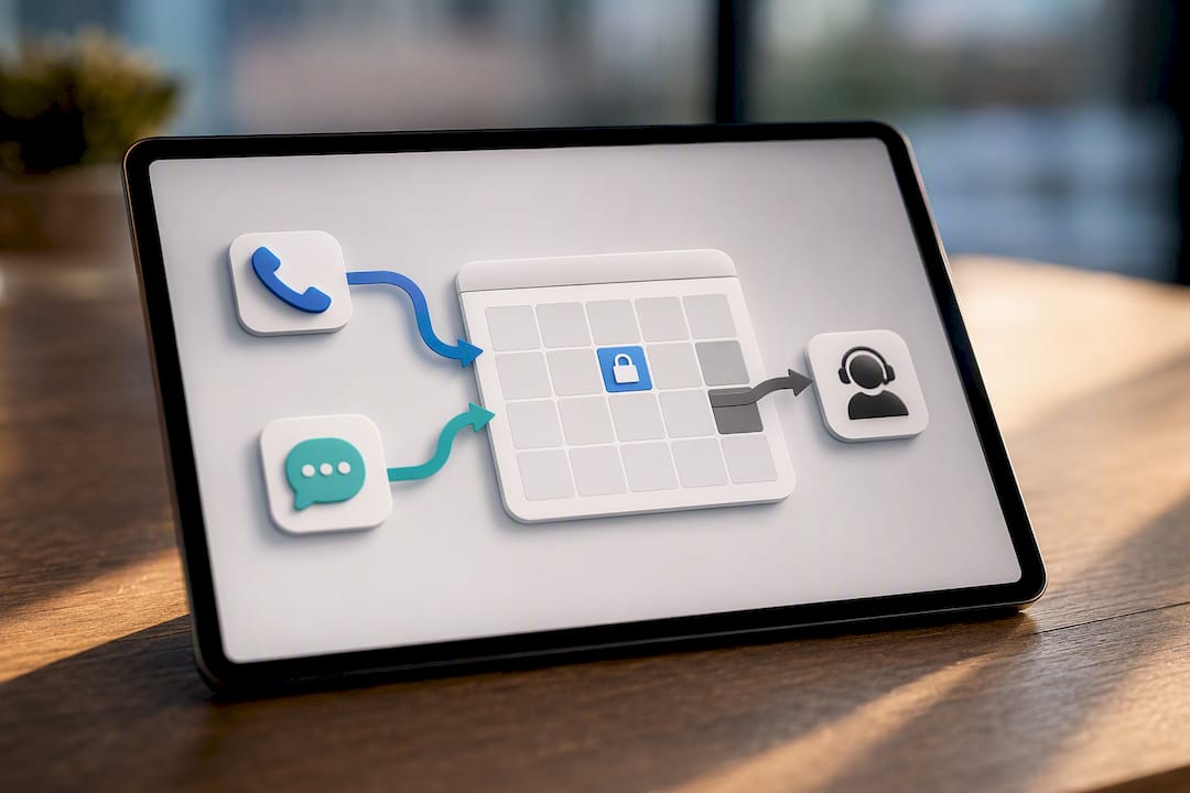 AI booking paths protecting one appointment slot