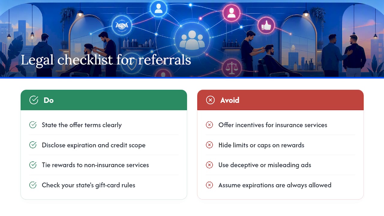 What Legal Rules Apply to Barber Referral Programs? — overview diagram