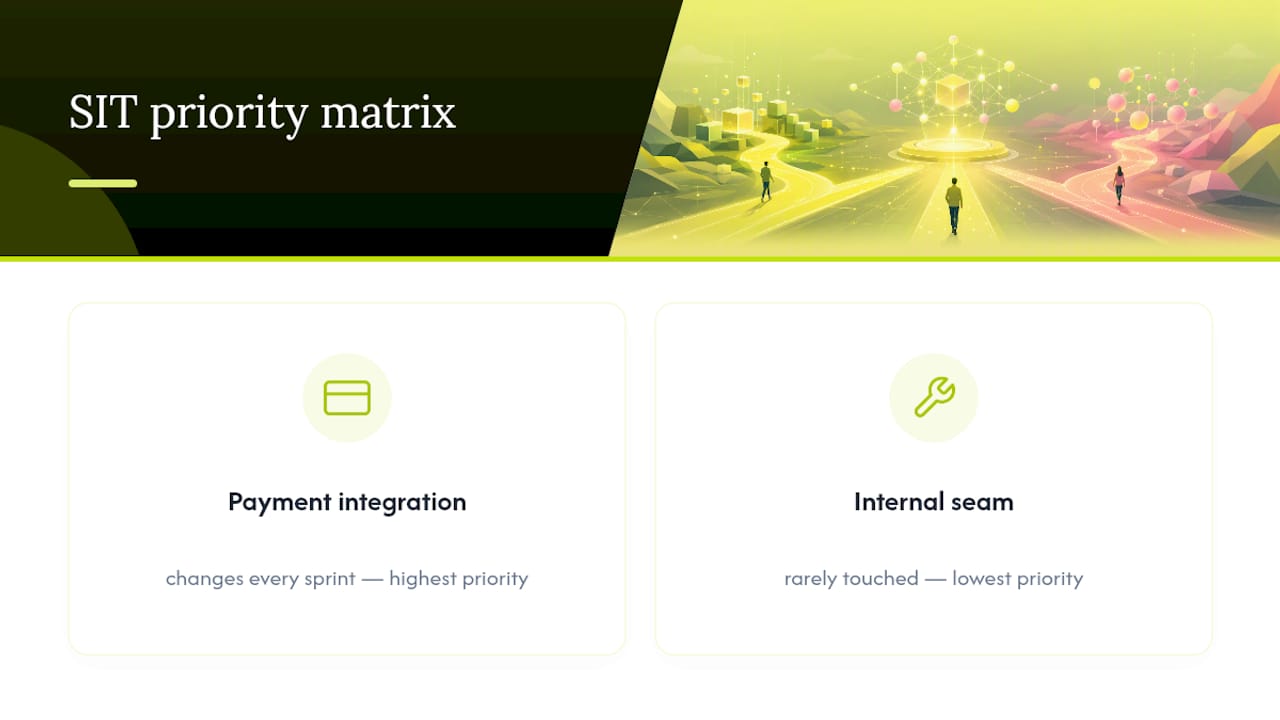 Risk matrix for prioritizing integration tests