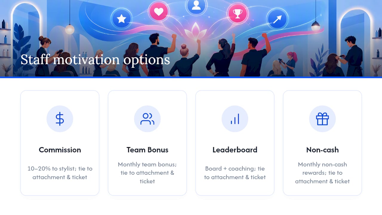 Salon add-on incentive options diagram