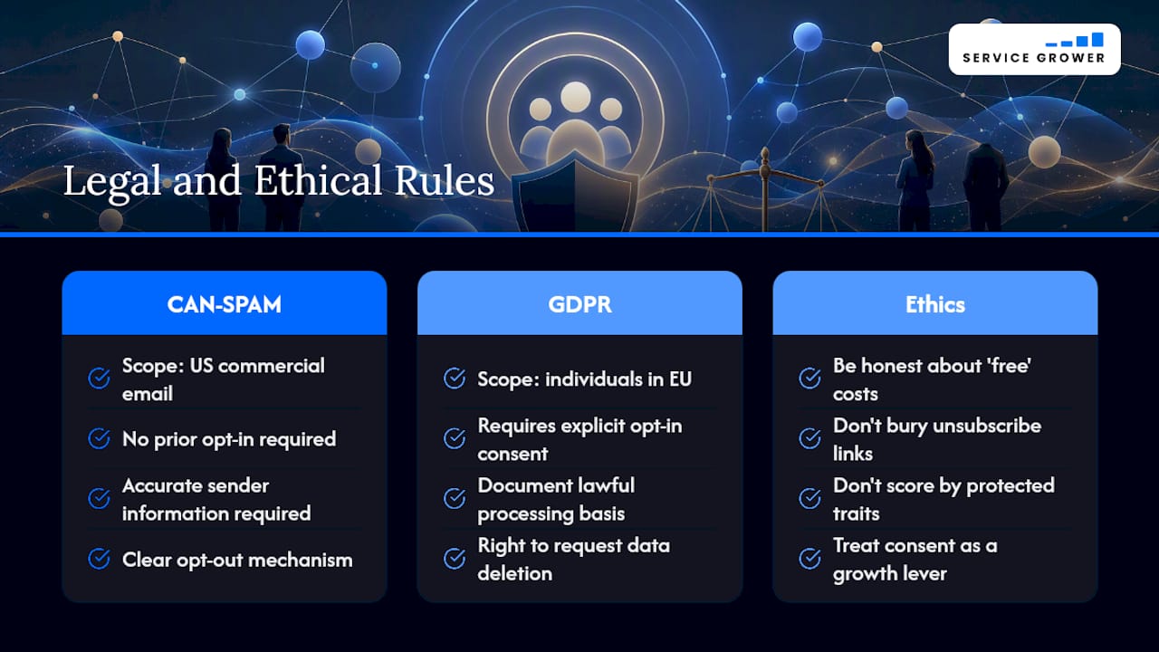 What Legal and Ethical Rules Govern Lead Generation? — overview diagram
