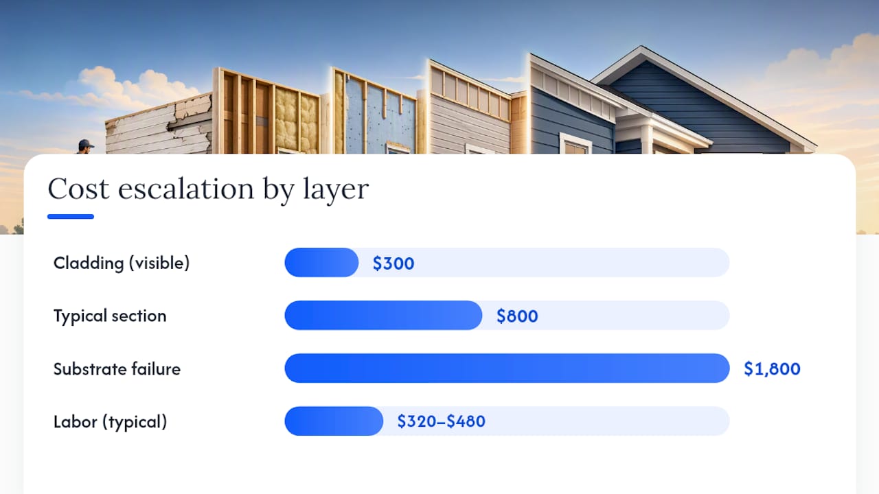 Siding repair cost layers and escalation