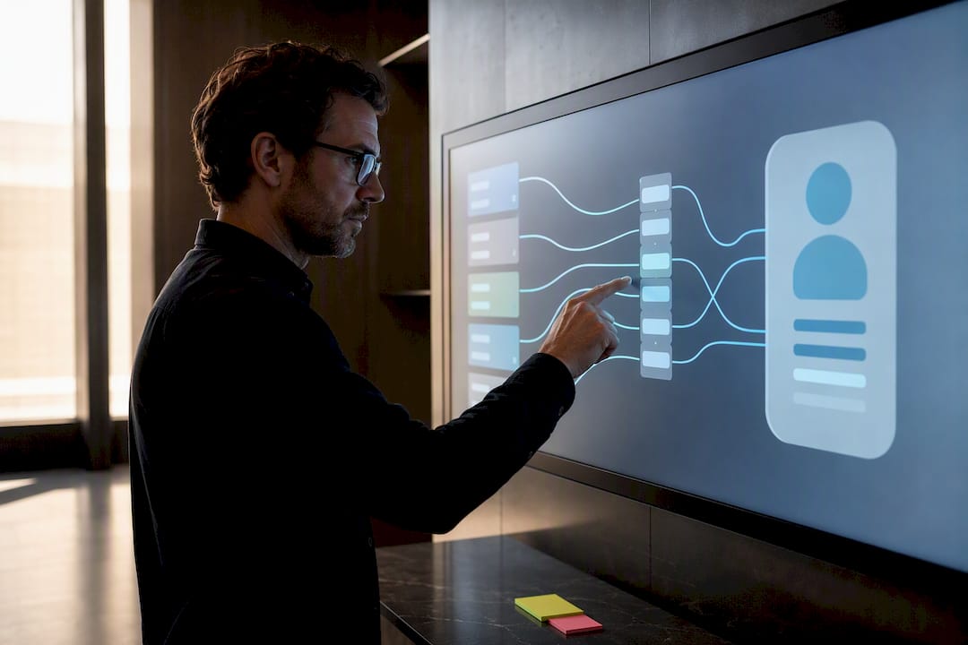 Data architect reviewing unified customer records