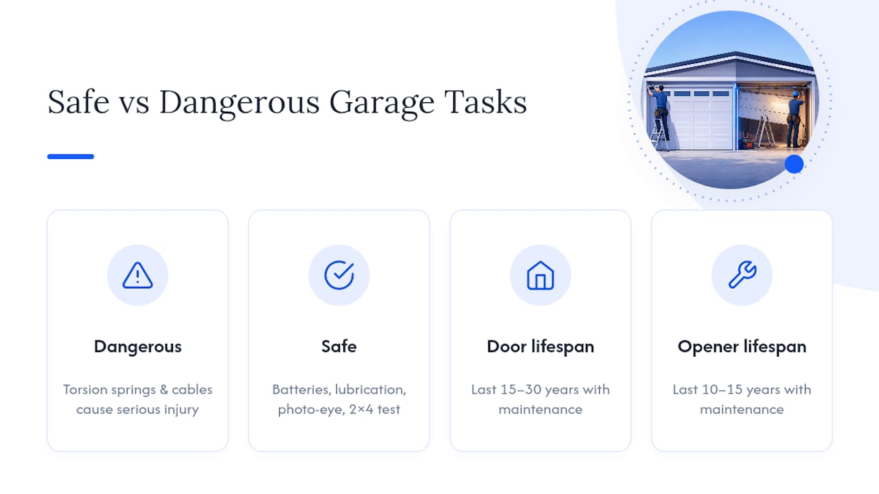 Garage door DIY safety and lifespan guide