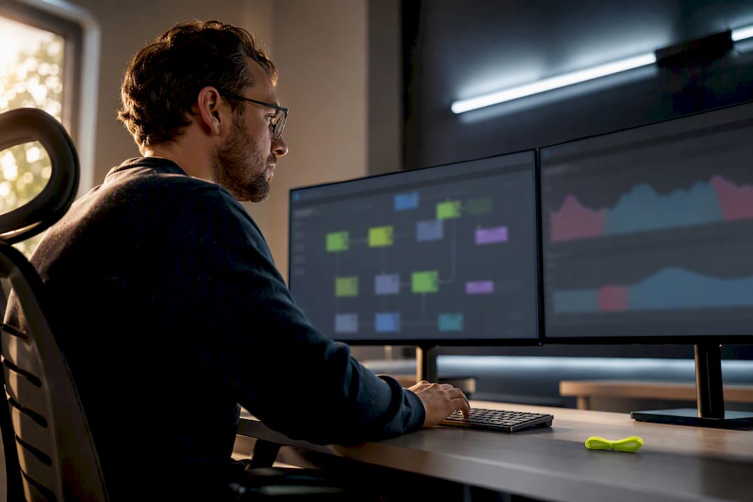 Engineer reviewing API integration traces