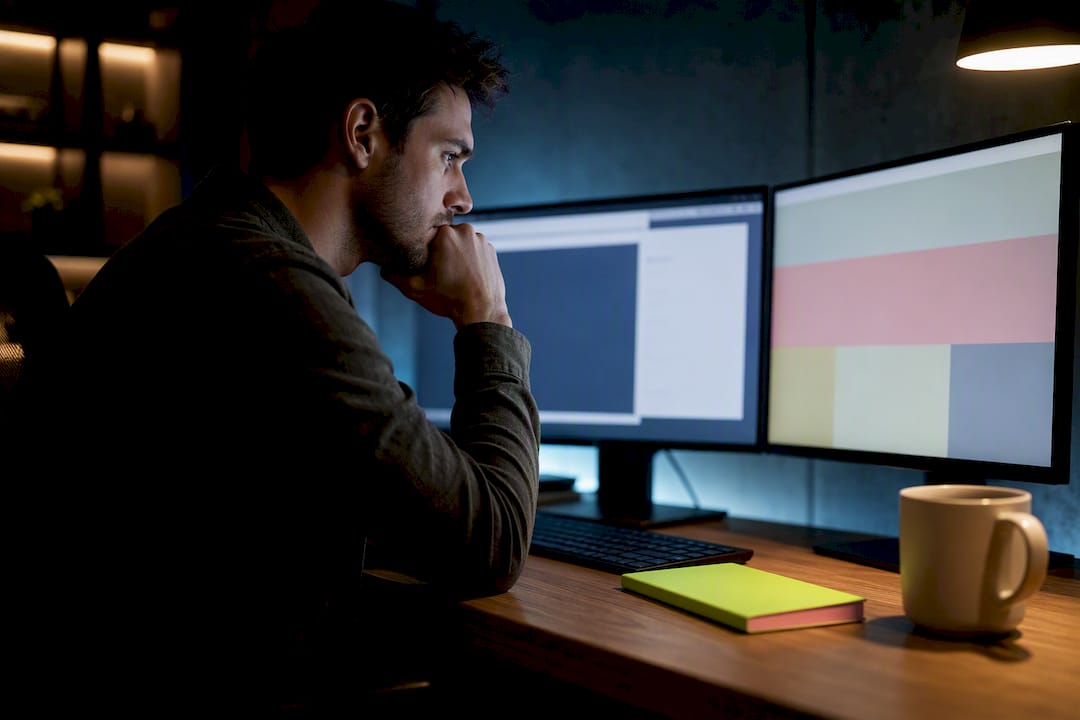 Engineer reviewing browser rendering output