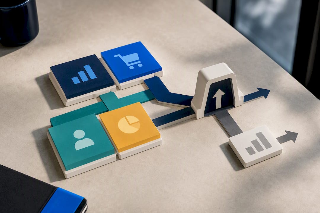 Illustration connecting conversion metrics to budget decisions