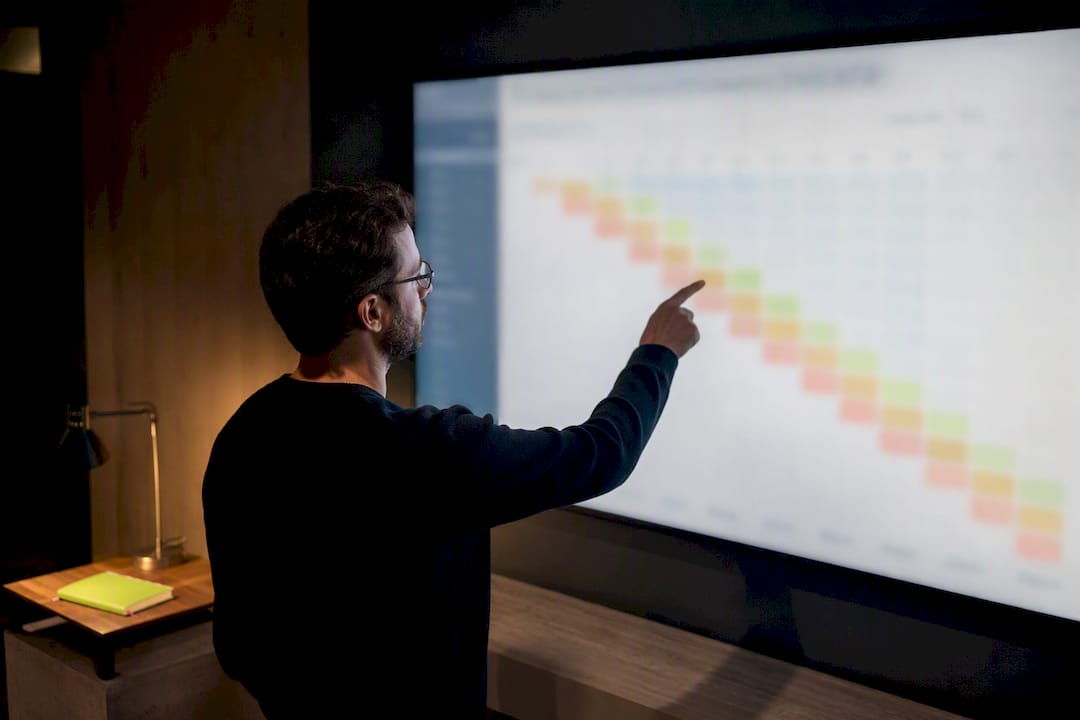 Analyst reviewing a cohort retention heatmap