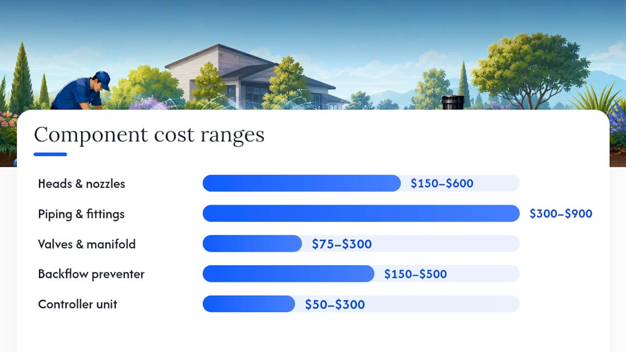 Sprinkler components and cost ranges