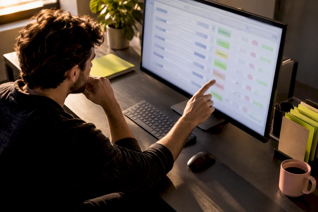 Engineer reviewing a structured SEO template dataset