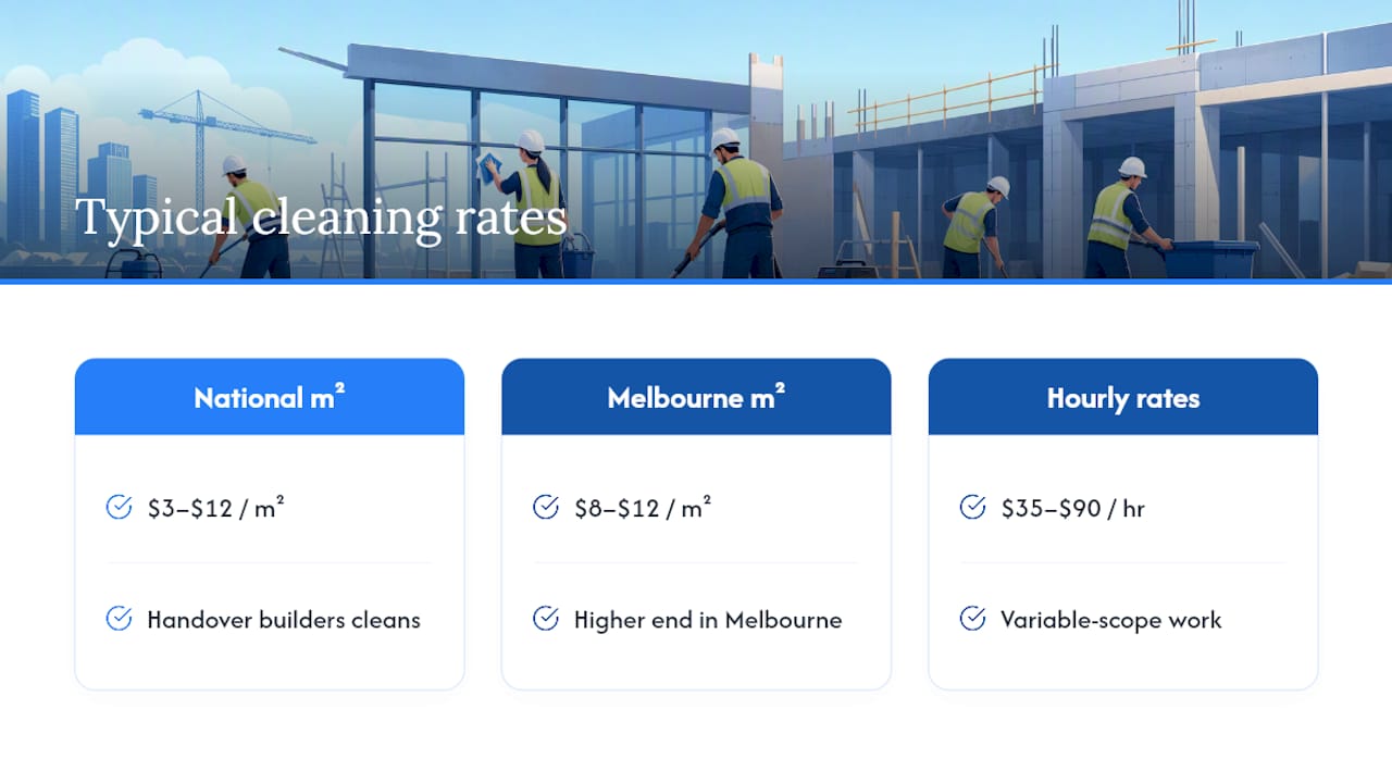 Diagram of Australian construction cleaning rates