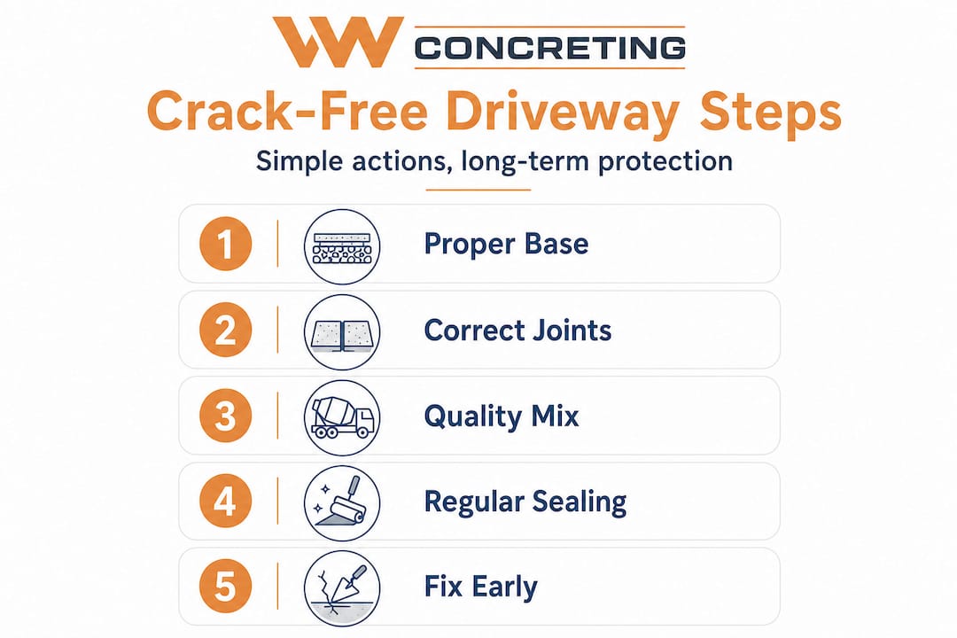 Infographic with driveway maintenance steps