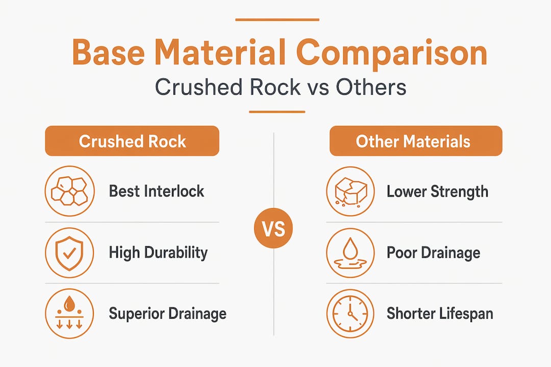 Comparative infographic crushed rock vs materials