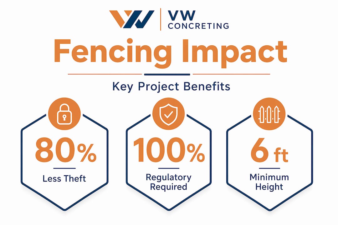 Infographic showing construction fencing benefits and compliance