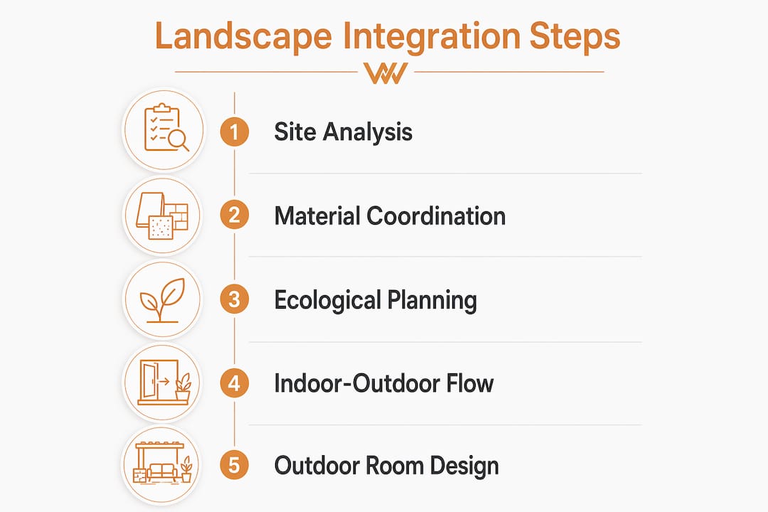 Infographic listing landscape integration design steps