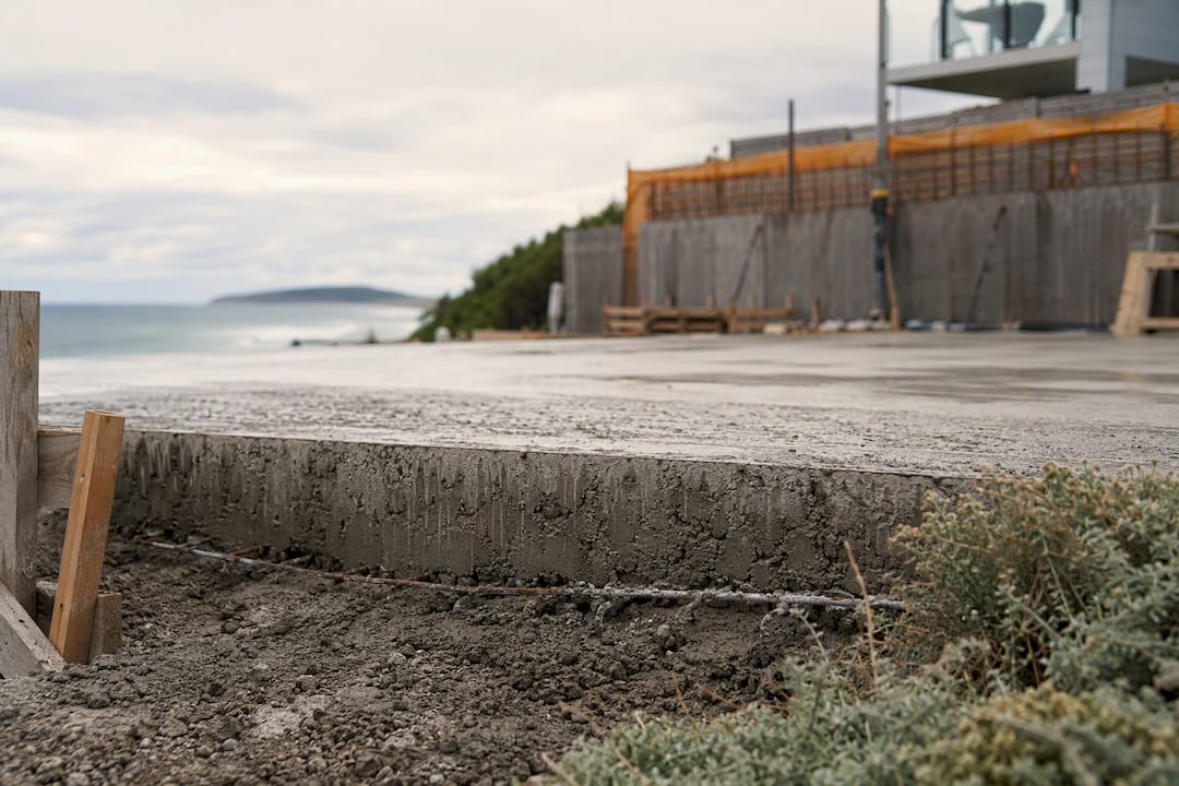 Concrete with reinforcement near coastal site