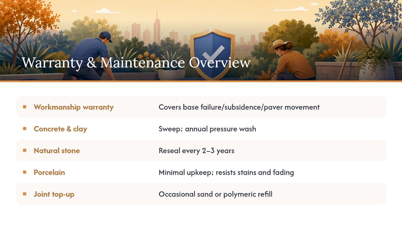 Diagram comparing paving warranty and maintenance costs