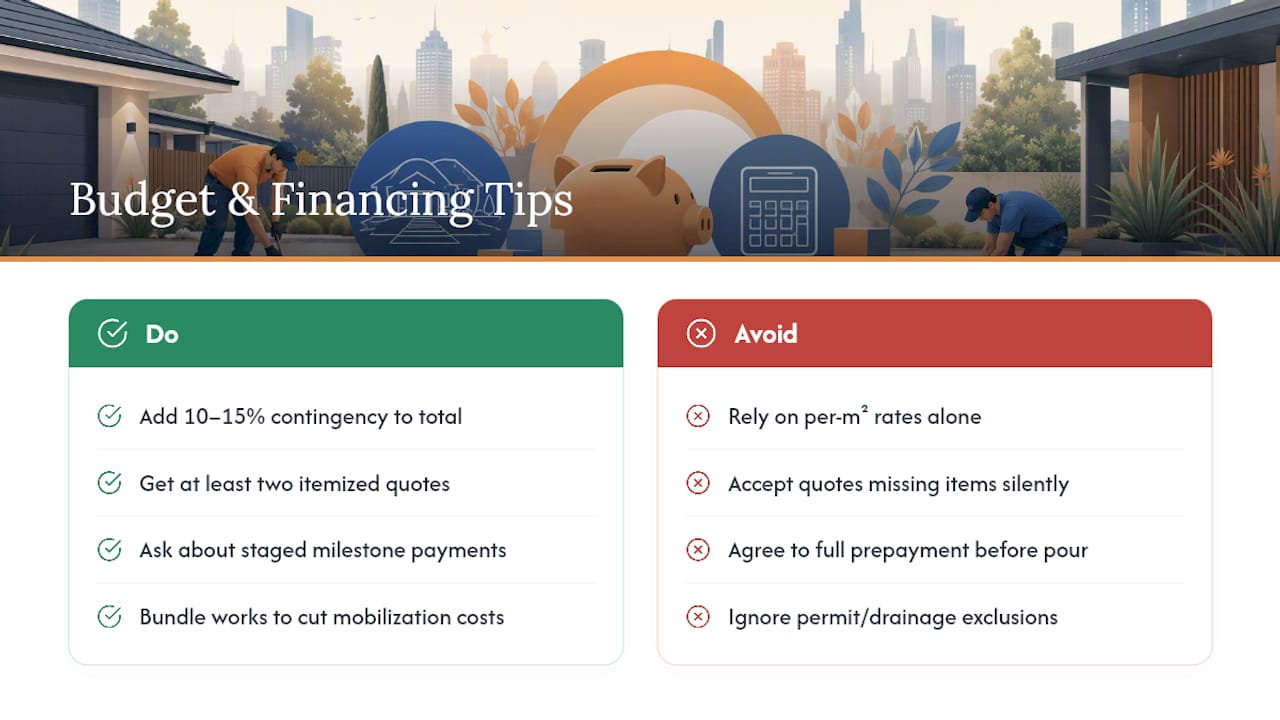 Budgeting and Financing Your Concrete Paving Project — overview diagram