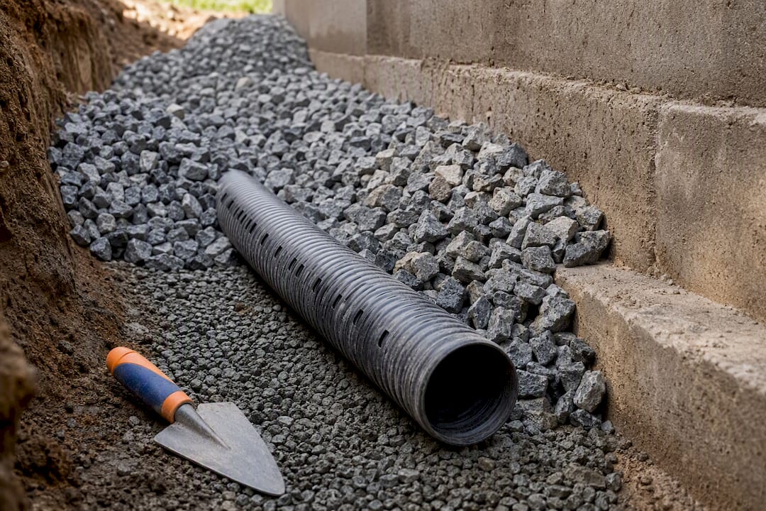Perforated pipe installed holes down