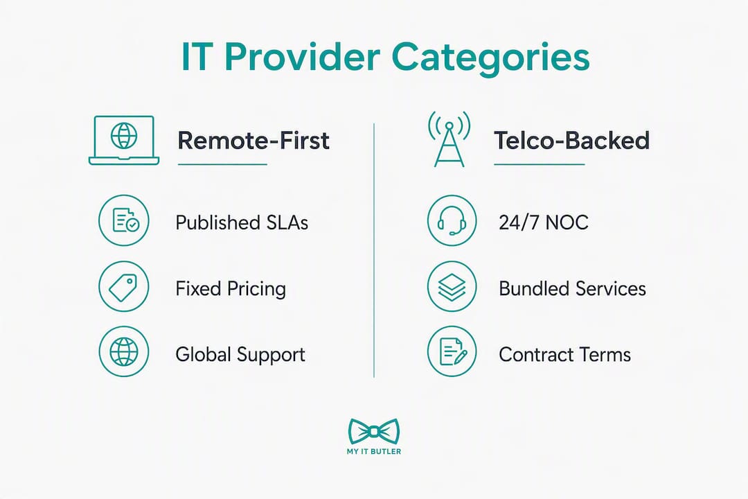 Infographic comparing IT provider categories side by side