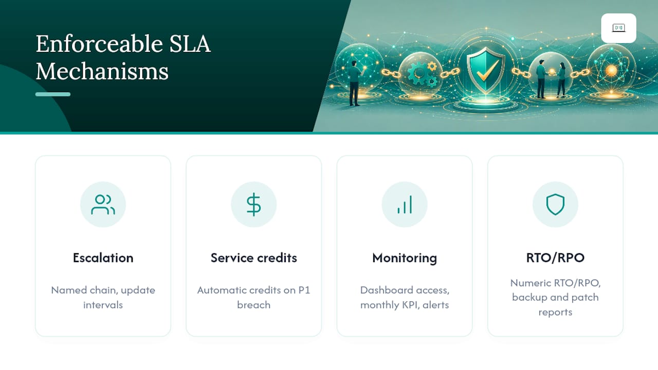 Four enforceable SLA control mechanisms