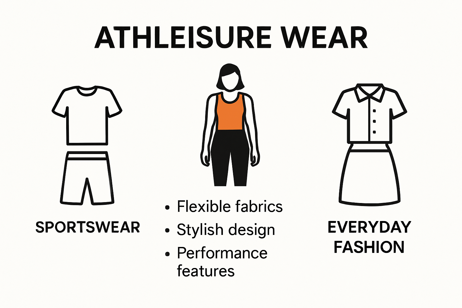 Infographic explaining athleisure wear characteristics